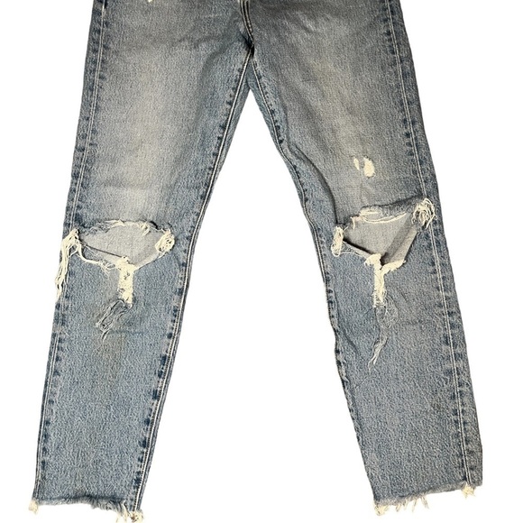 Levi’s Wedgie Button Fly Distressed Ripped Raw Hem High Waisted Jeans - Picture 4 of 10